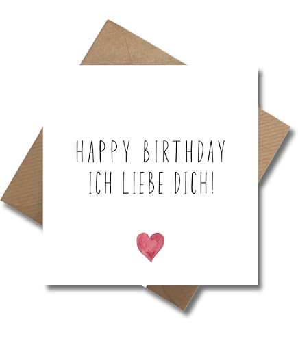 WBdesignz Valentinstag Karte „Alles Liebe“ – Mit Umschlag, DIN A6, Herz-Design Für Geburtstag & Freundschaft