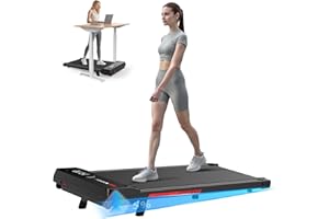 bigzzia Walking Pad Treadmill with Incline, Portable Treadmills Under Desk 8km/h, Running Machines for Home Small, with LED Display, Remote Control, 145kg Capacity, No Assembly