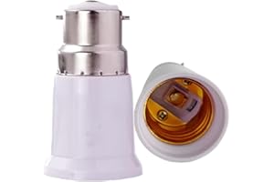 Gerhua B22 to E27 Adapter,B22 to E27 Socket Converter,Bayonet to Screw Bulb Adaptor,Ceiling Fan Light Fitting Converter, for LED/Incandescent Bulbs, Screw to Bayonet Socket Adaptor