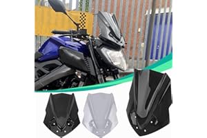 Lorababer Motorcycle Front Windshield WindScreen Shield Screen Compatible with Y-amaha MT125 MT 125 MT-125 2015 2016 2017 2018 2019 Wind Deflector Motorcycle (Smoke)