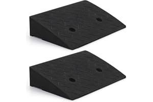 DKIEI Car Ramps, Set of 2 PCS Kerb Ramps for Cars, Portable Curb Ramp, Heavy Duty Rubber Threshold for Doorways, Wheelchairs, Bike, Scooter, Black, 50 * 32 * 13cm
