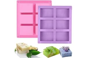 ‎SEASBOES Seifenformen Silikon, 2 Stück Silikonform Seife, Silikonform Rechteckig, Seifen Formen zum Gießen, Sseife Selber Machen Weihnachten, DIY Silikon Form für Hausgemachte Handwerk Seifenherstellung