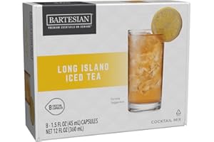 Bartesian Cocktail Mixer Long Island Iced Tea - Ingrédients pour Cocktail - Capsules pour le Bartesian Cocktail Maker - Préparation sans alcool à mélanger avec des spiritueux - Lot de 8 capsules
