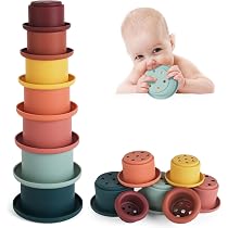 Vicloon Stapelbecher Spielzeug, Silikon Stapelbecher Baby ...