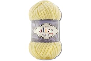 WOHNKULT 100 g de laine Alize Velluto en 30 choix (13 | Jaune clair)