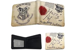 PIUMOJ Portefeuille Harry de Enfant, Magic Portefeuilles, Wizard Portefeuille à deux volets Carte, Portefeuille en Cuir pour Enfants, Portefeuille Court pour Enfant, Avis d'admission