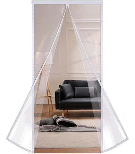 Magnetischer Türvorhang, Transparent, 90x205 Cm – Wärmeisolierend, Winddicht, Selbstschließend Für Winter & Sommer