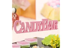 Lettres Candy Bar Décoration Centre de Table en Bois 30CM Présentoir Figure Mariage Anniversaire Support Accessoire Table pour Présenter Décorer Candy Bar (Rose)