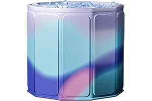 Shilanmei Foldable Bath Tub 70cm Portable Shower 5 Layer Insulated Soaking Bath for Adult, Non-Inflatable Plunge Pool with Dual Drain (A)