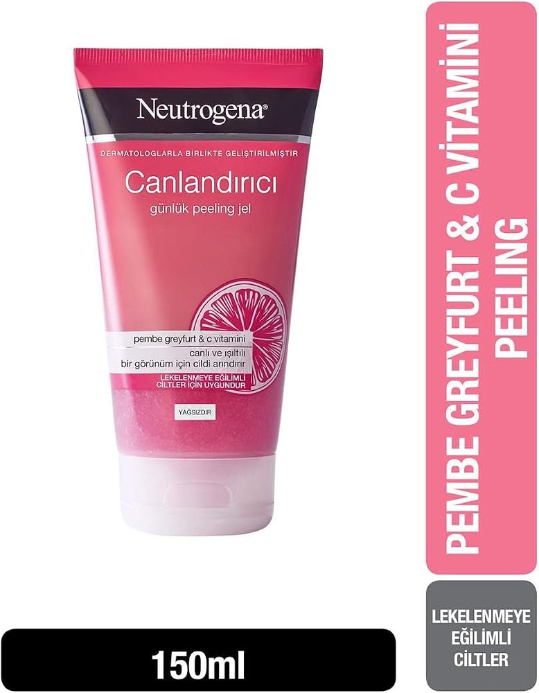 Neutrogena Canlandırıcı Günlük Peeling Jel, 150 ml | MicroClear Teknolojili, Pembe Greyfurt Aromalı, C Vitaminli Peeling Jel