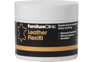 FURNITURE CLINIC Leather Flexifil - Extremely Flexible Filler Used to Fix Cat Scratches, Holes & Heavy Cracking in Leather Sofas, Car Seats (50ml)
