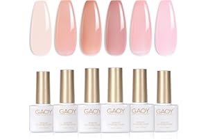 GAOY Jelly Nude Pink Gel Nail Polish Set di 6 colori Kit di smalto gel trasparente