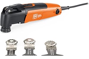 FEIN Multimaster MM 300 Plus Start, Utensile multifunzione con set accessori per taglio legno, metalli, cartongesso e plastica, Attacco portautensile StarlockPlus, Sistema serraggio rapido