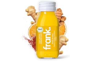 ‎FRANK JUICE FRANK SHOT Wake Up Call - Bio Ingwer-Shots mit Kurkuma und Orange in Premium Qualität, Vegan, Nachhaltig im Glas, ohne Konservierungsstoffe - 7 x 60 ml
