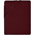 Utopia Bedding Fitted Sheet Double, Burgundy - Deep Pocket 14 inch (35 cm) - Easy Care - Soft Brushed Microfibre Fabric - Shrinkage and Fade Resistant - Bottom Sheet