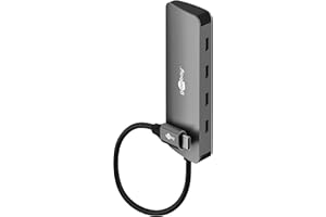 goobay Hub USB-C 10 Gbit/s, hub dati USB 3.2 Gen 2 con 4 porte USB-C, adattatore SuperSpeed+ in alluminio per MacBook, laptop, SSD NVMe e altro ancora – 76565