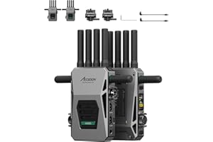 Accsoon CineView Master 4K 60P/25ms Transmisor-Receptor HDMI/SDI Inalámbrico-Tri-Banda (2.4/5/6GHz), Monitoreo con Carga para iPhone/iPad Pro, 1 Conexión Cableada+4 Inalámbricas