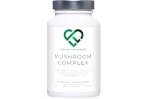 Mushroom Complex by LLS | Contains 1000mg Reishi, Chaga, Cordyceps, Lions Mane and Shiitake Mushrooms | 120 Capsules - 2 Month Supply | No Fillers | Vegan | Love Life Supplements