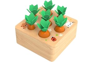 NIWWIN Zabawka edukacyjna marchewki dla małych dzieci, zabawka do sortowania, rozwój Montessori, do nauki motoryki precyzyjnej, dla chłopców i dziewczynek, zabawka (FBM-Carrot-A)