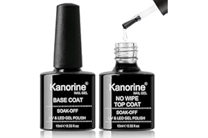 ‎KANORINE KANORINE ™ Base Coat Top Coat UV LED Gel Nagellack Gellack Unterlack & Überlack Set Nägel Maniküre Kit 2×10ml