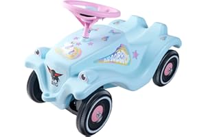 BIG-Bobby-Car-Classic Einhorn - Kinderfahrzeug mit Aufklebern im Einhorn Design, für Jungen und Mädchen, belastbar bis zu 50 kg, Rutschfahrzeug für Kinder ab 1 Jahr, Hellblau