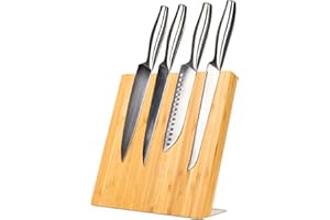 Portacoltelli Magnetico Coninx Quin XL | Ceppo Coltelli Magnetico 27.5x27.5cm | Ceppo Coltelli da Cucina Vuoto | Porta Coltelli | Organizzazione Cucina | Blocco Coltelli Modello Universale in Bambù