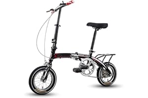 Kcolic Bici Pieghevole 12 Pollici, Bici Città Compatta, per Studenti Adulti, Mini Bici Pieghevole Leggera per Bici Lavoro B,12inch