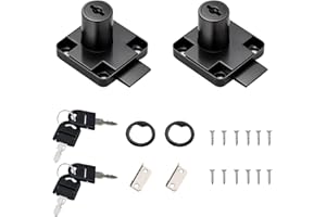 GZGXKJ 2 Pack Cupboard Office Drawer Cam Lock Filing Cabinet Lock with 2 Keys Square Base Screw Fixed Furniture Security Lock for Furniture Door Household Mailbox Glass Showcase (Master Key Lock)