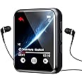 64GB MP3 Player with Bluetooth 5.0, Portable Digital Lossless Music Player, Built-in Speaker, 1.8 in Full Touch Screen, FM Radio, Pedometer, Line-in Recording, Earphones Included, Support up to 128GB