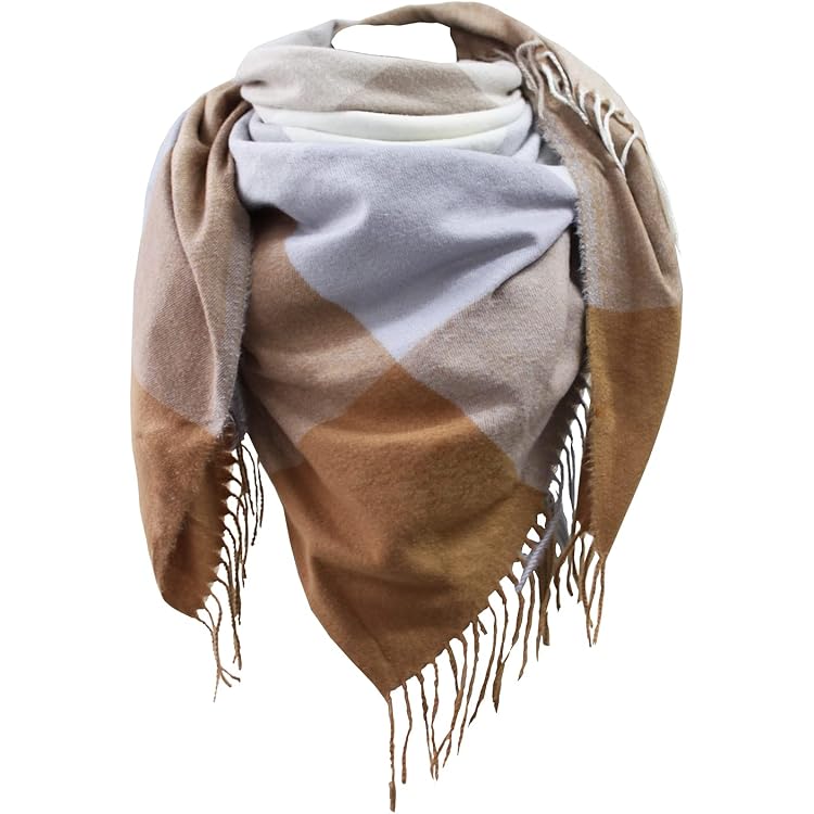 Übergroßer Karierter Winter-Schal Aus Kaschmir-Look – Weich & Kuschelig Mit Fransen