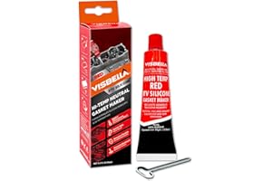 Visbella High Temperature Gasket Maker Neutral RTV Seal, Oil & Water, Flexible, Silicone Gasket, for Repair of Engines, 99 g (Red)