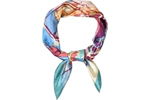 QBSM Womens 23.6 inch Satin Silk Feeling Formal Square Neck Scarf Head Hair Wraps Kerchief