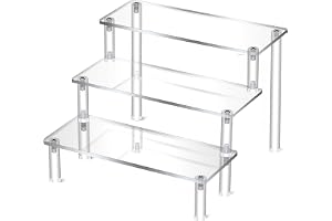 fuxunamz akryldisplay-ställ, transparent akryldisplay riser-ställ, 3-stegs stegdisplay för cupcakes, desserter, kosmetika, fi