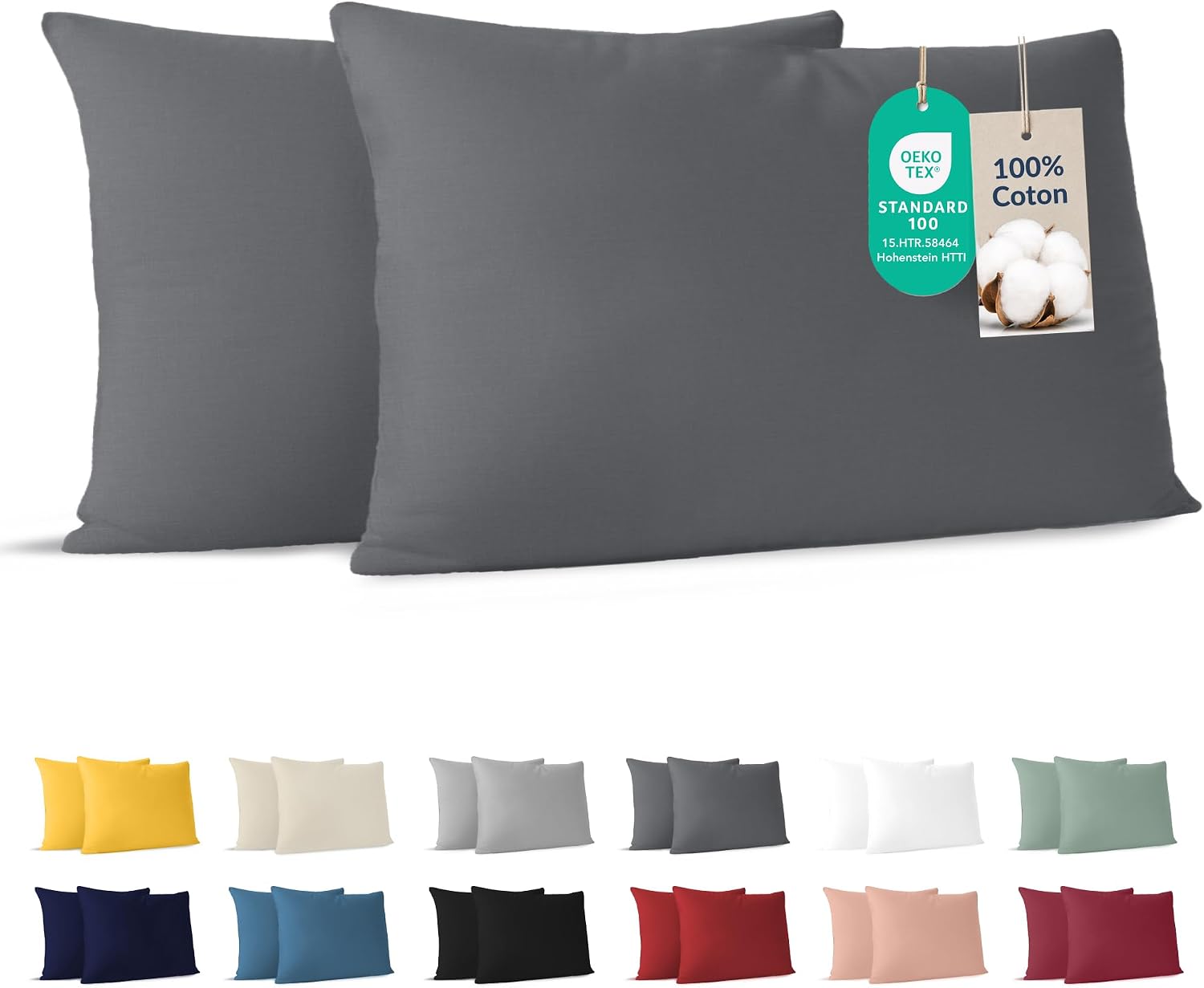 Prise en Main & Utilisation au Quotidien : Dreamzie Taie d Oreiller Coton 40x70 cm Anthr