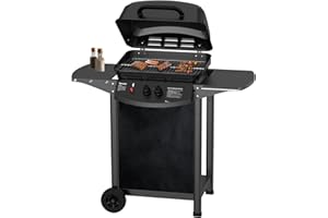 Topwish barbacoa de gas,barbacoa gas 2 quemadores,estante plegable para lat, con ruedas, 6000W,106.44 * 55.6 * 103.85cm