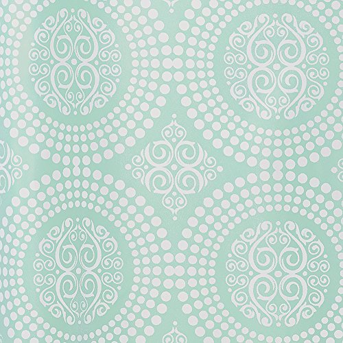 InterDesign Medallion Duschvorhang aus Stoff, 183 x 183 cm, mint - 3