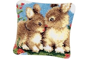 Hellery Knüpfpackung & Erwachsene, Knüpfkissen Tier Motive, Knüpfwolle, Knüpfset, Knüpfen, Knüpfteppich Set, ZD1029