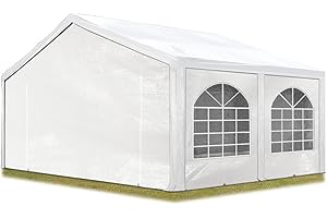 TOOLPORT Hochwertiges Partyzelt 5x5 m Pavillon Zelt ca. 240g/m² PE Plane Gartenzelt Festzelt Wasserdicht weiß