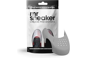 MrSneaker 2 Pairs Shoe Crease Protectors, Anti Wrinkle Toe Box Crease Guards for Air Force 1, Air Jordan. (3-6.5, Grey)