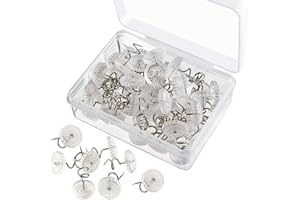 SEMAZZ Clear Heads Upholstery Pins, 100 PCS Bed Skirt Twist Pins, Plastic Slip Cover Fasteners for Slipcovers, Headliner Repair, Loose Drapery Craft