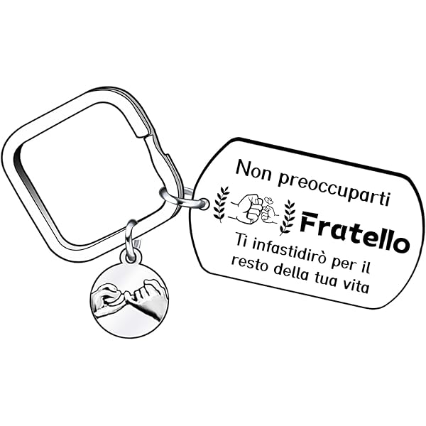 Portachiavi Personalizzato Per Fratello - Regalo Compleanno Con Incisione Speciale - Acciaio Inossidabile - Foto 13
