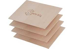 Creatorally 4 Piezas Madera Contrachapada 3mm, A4 Tablero Contrachapado sin Terminar, para Grabado Láser, Corte CNC, Pintura Modelo Bricolaje Pirograbado Ardiente (Nogal Rojo)