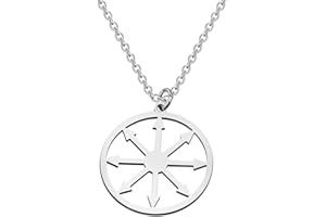 CENWA Star of Chaos Steel Amulet Charm Stainless Steel Charm Pendant Symbol Magic Star Snake Gift for Men or Women