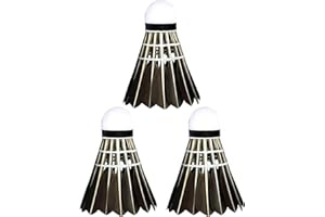 SBYZM Volants de badminton, 3 pièces coupe-vent pour badminton en plein air, volants pour badminton, balles de badminton en plumes d'oie noires pour débutants, entraînement de badminton, sports