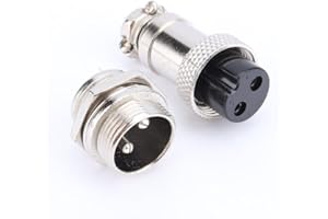 WALFRONT 1 Lot de Prises d'Aviation GX16 Mâles et Femelles en Métal, GX16 2 Broches Aviation Connecteur (2 Broches)