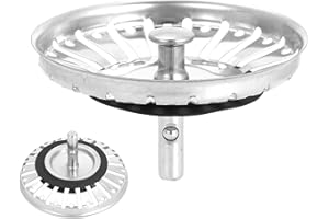 Coolty 2 Pièces Bouchon Evier Cuisine 84mm Filtre évier Cuisine Acier Inoxydable Panier d'évier Crépine Cuisine Meilleur pour Vidange et Antiblocage