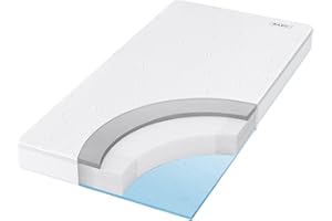 ‎BEDSTORY BedStory Baby Matratze 70x140, 12cm Höhe Zwei Härtegrade Schaumstoff Kindermatratze mit abnehmbarem und waschbarem Bezug, OEKO-TEX STANDARD 100 zertifiziert, Bequeme Matratze für Kinderbett & Babybett