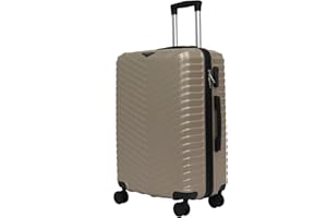 STRAVIA – Vic – Grande Valise 75 cm – ABS légère et résistante – Bagage Rigide – Serrure à Code sécurisée – 4 Roues Double Ultra fluides – Gold Champagne – 76 x 50 x 28 cm