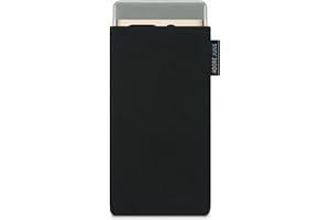 Adore June Classic Schwarz Tasche kompatibel mit Pixel 8 Pro und Pixel 7 Pro Handytasche aus widerstandsfähigem Cordura Stoff mit Display Reinigungs-Effekt, Made in Europe