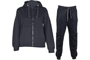 NOROZE Kids Unisex Contrast Fleece Gym Sports Joggers Full Tracksuit Set Boys Girls Hoodie casual loungewear loose-fit sweatpants Ribbed cuffs UK Size 5-13 Years